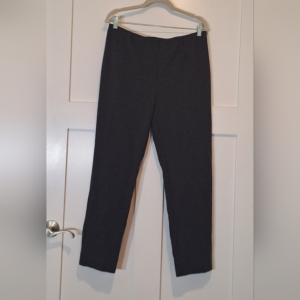 J. Jill Ponte Slim Leg Pull On Pants W/Stretch Midrise Charcoal Size Medium